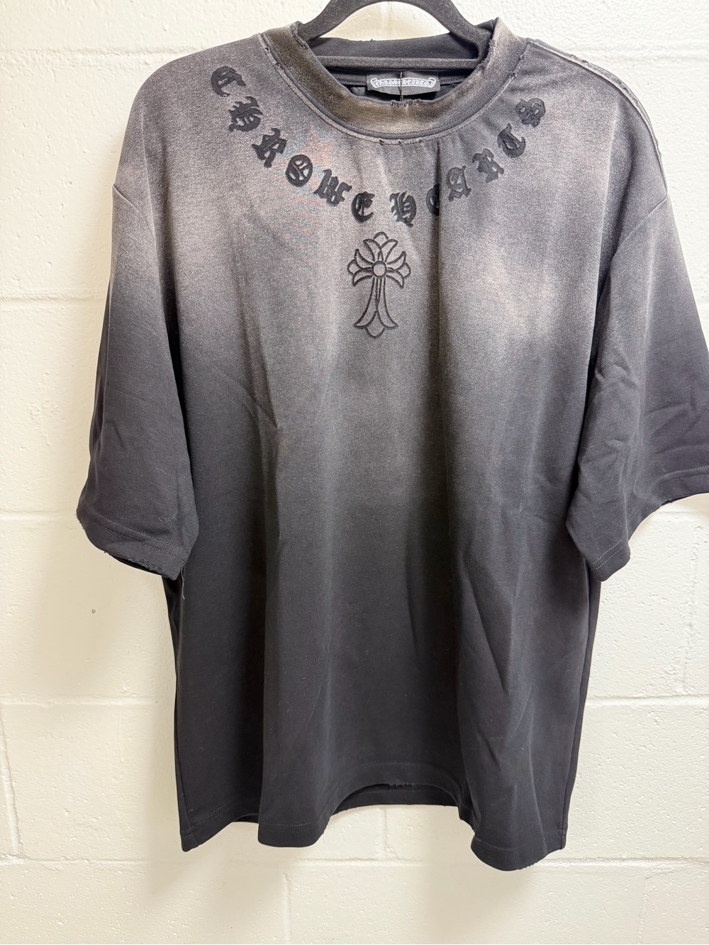 Chrome Hearts Black Washed Logo Crewneck Sweatshirt